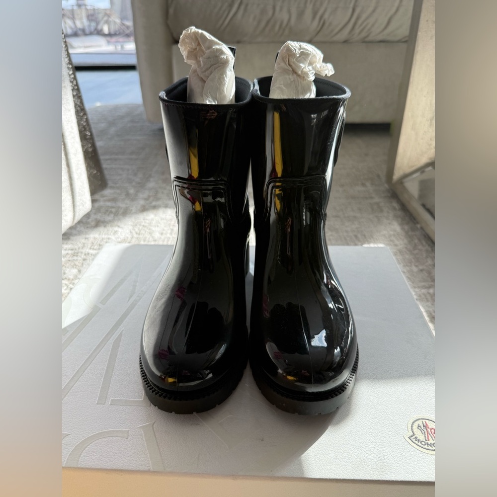 MONCLER Black Patent Leather Boots